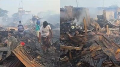 কুমিল্লার চান্দিনায় মাধাইয়া বাজারে আগুনে পুড়ল শতাধিক দোকান