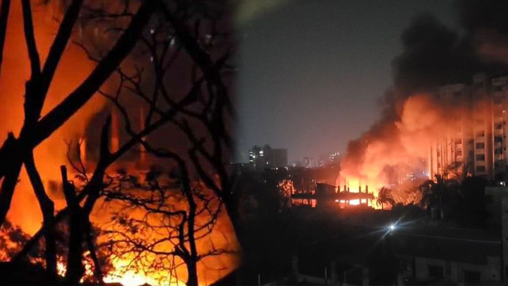 ৮ ইউনিটের চেষ্টায় নিয়ন্ত্রণে সাততলা বস্তির আগুন