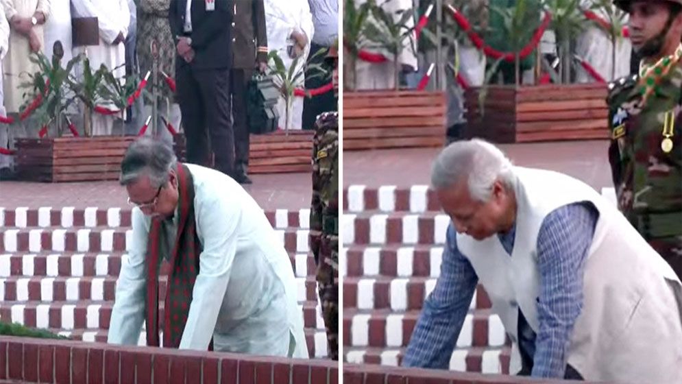 স্মৃতিসৌধে রাষ্ট্রপতি ও প্রধান উপদেষ্টার শ্রদ্ধা