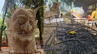 চারুকলার ‘ফ্যাসিস্টের প্রতিকৃতিতে’ আগুন, পুড়ে ছাই নববর্ষের মূল আকর্ষণ