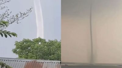 পদ্মা নদীতে টর্নেডো, পানি উঠে গেল আকাশে