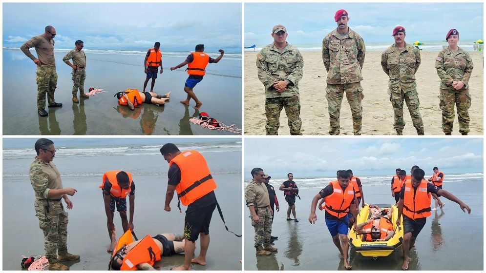 কক্সবাজারে ফায়ার সার্ভিসের কর্মীদের প্রশিক্ষণ দিলো আমেরিকান সেনা ও বিমান বাহিনী