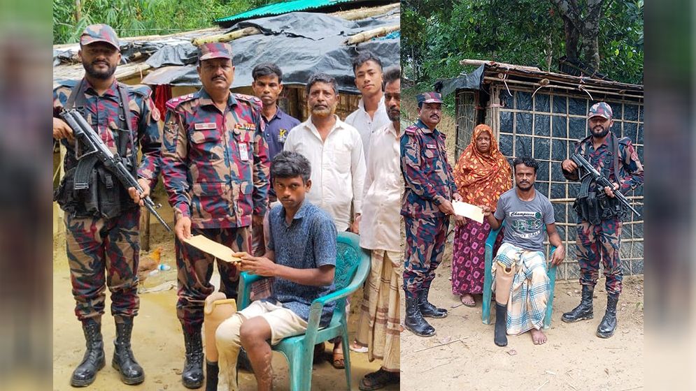 সীমান্তে মাইন বিস্ফোরণে আহতদের পাশে বিজিবি