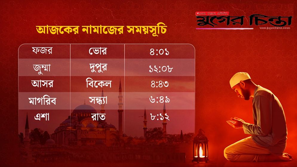 ২৬ জুলাই : আজকের নামাজের সময়সূচি