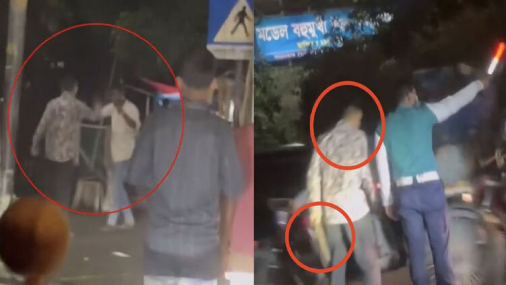 ভিডিও ভাইরাল: চাপাতি হাতে ব্যাগ ছিনিয়ে পুলিশের সামনে দিয়ে চলে গেল যুবক