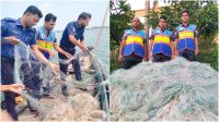 নৌ পুলিশের অভিযানে বিপুল পরিমাণ অবৈধ জাল-মাছ-মাছের পোনা উদ্ধার, আটক ৩৪২
