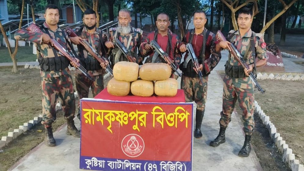 মেহেরপুরে সাড়ে ২৫ কেজি গাঁজা উদ্ধার