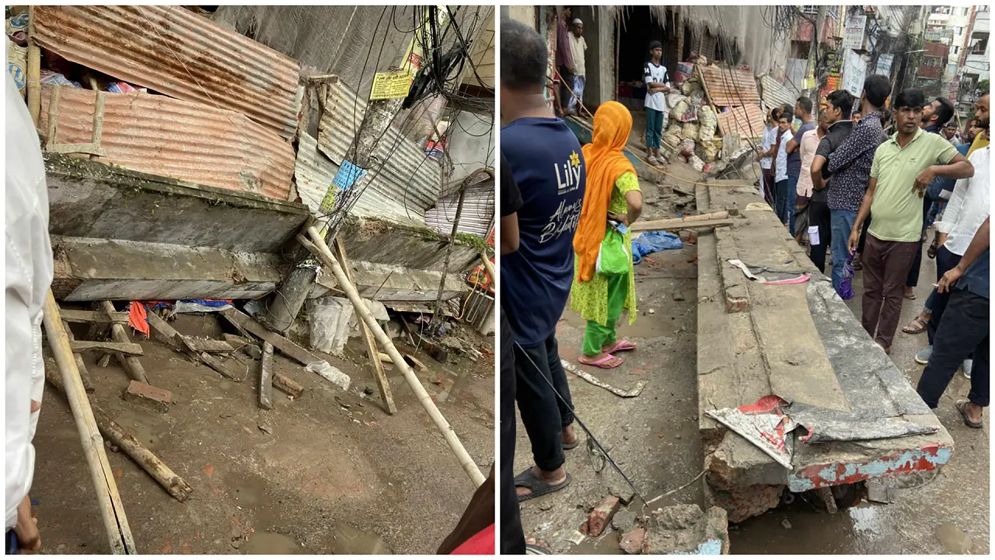 রাজধানীর পান্থপথে দেয়াল ধসে নিহত ১