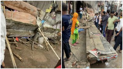 রাজধানীর পান্থপথে দেয়াল ধসে নিহত ১