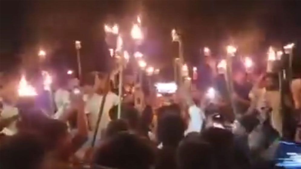 বাজিতপুর উপজেলাকে ৬৫তম জেলা ঘোষণার দাবিতে মশাল মিছিল