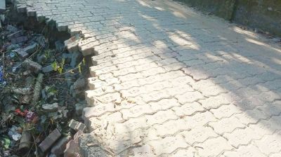 চিলমারীতে ইউনি ব্লক সড়কে ধস