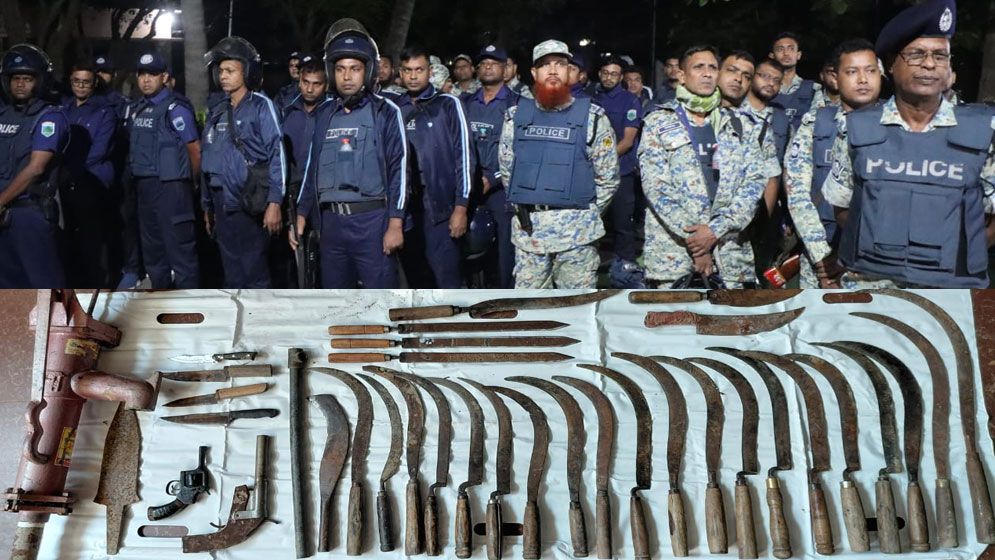 নাটোরে পদ্মা নদীর চরে বিপুল অস্ত্র উদ্ধার, আটক ২০