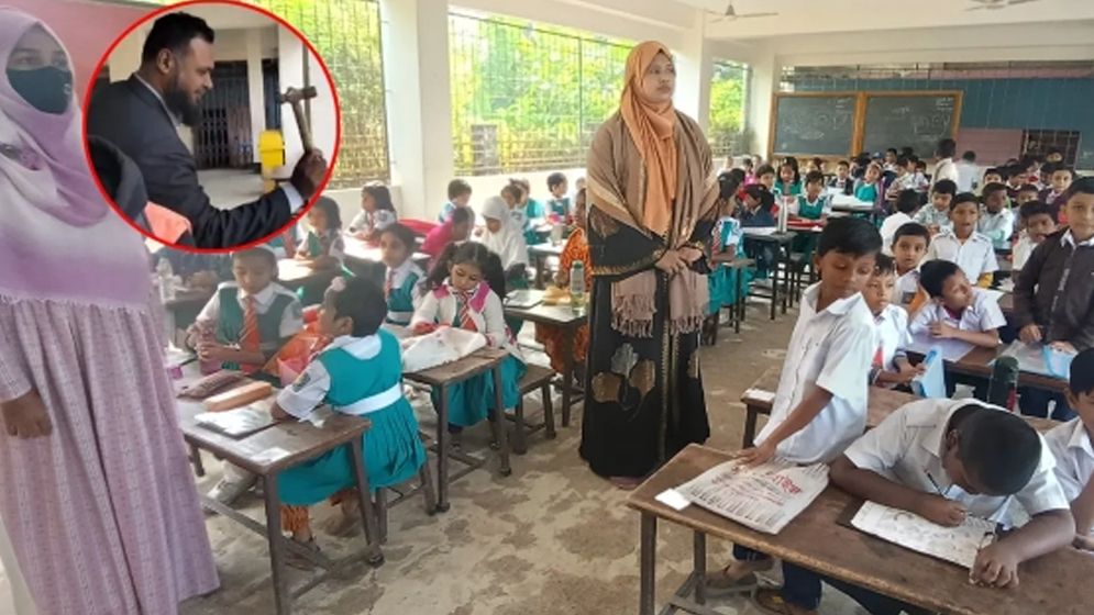 পটুয়াখালীতে স্কুলের তালা ভেঙে পরীক্ষা নিলেন ইউএনও