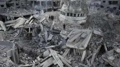 গাজায় এক ভবনের ধ্বংসস্তূপে মিলল ৪৫ মরদেহ