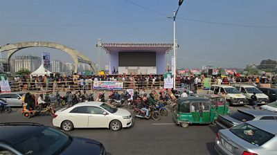 পূর্বাচল ৩০০ ফিটে নেতাকর্মীদের ঢল, এলাকাজুড়ে উৎসবের আমেজ