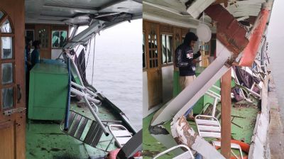 মালবাহী জাহাজের সঙ্গে যাত্রীবাহী লঞ্চের ধাক্কা, আহত ৫