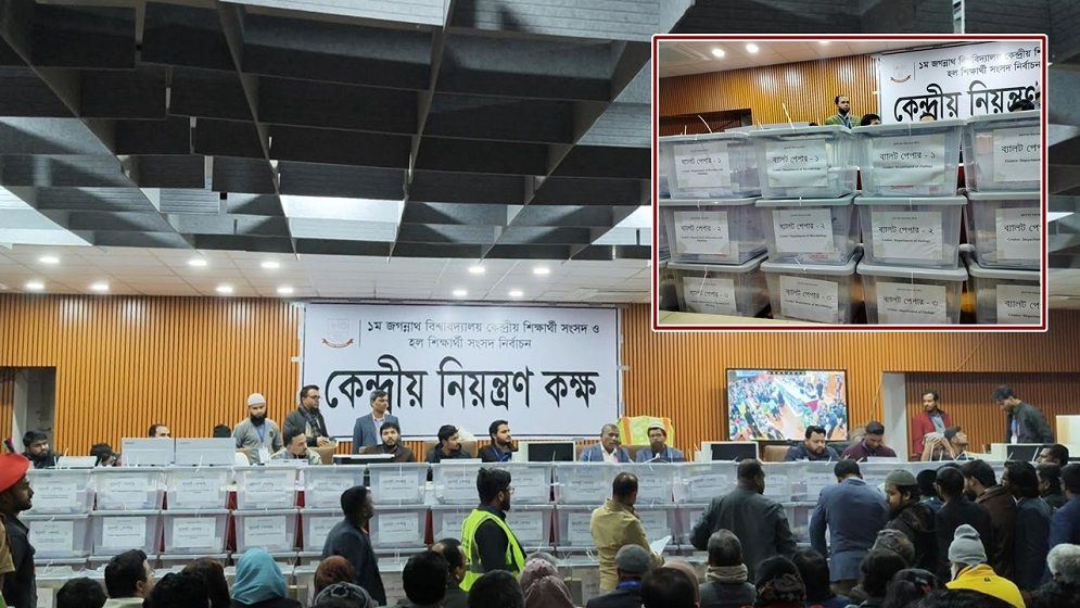 জকসু নির্বাচনে ভোট গণনায় পাল্টে গেল চিত্র, ৮০ ভোটে এগিয়ে শিবির