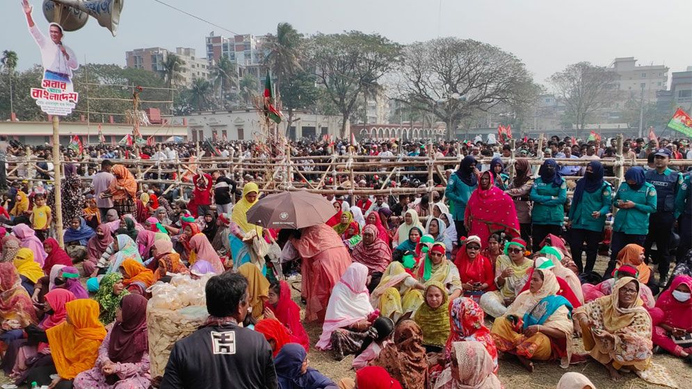 রাজশাহীতে তারেক রহমানের জনসভায় জনস্রোত