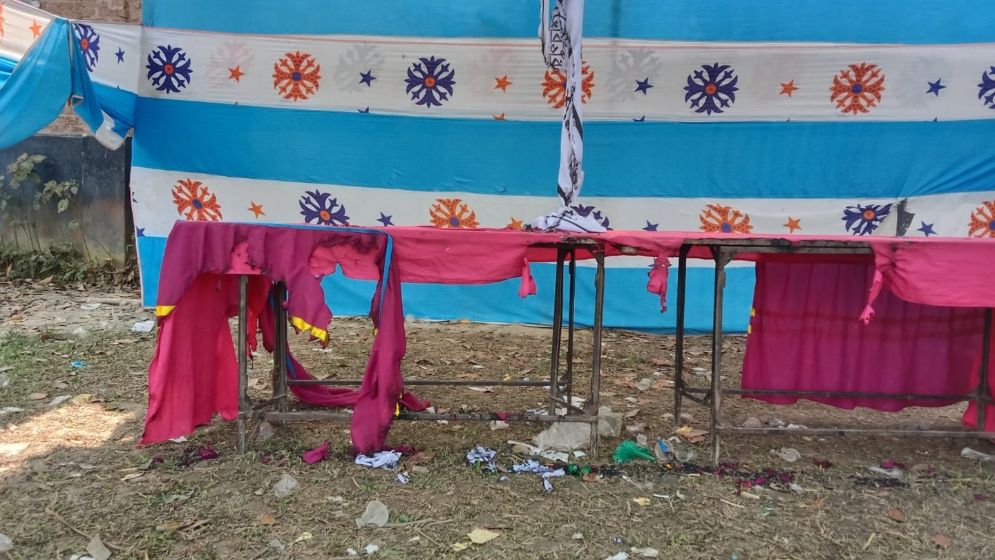 বগুড়ার শেরপুরে বিএনপি প্রার্থীর নির্বাচনী অফিসে আগুন, তদন্তে পুলিশ