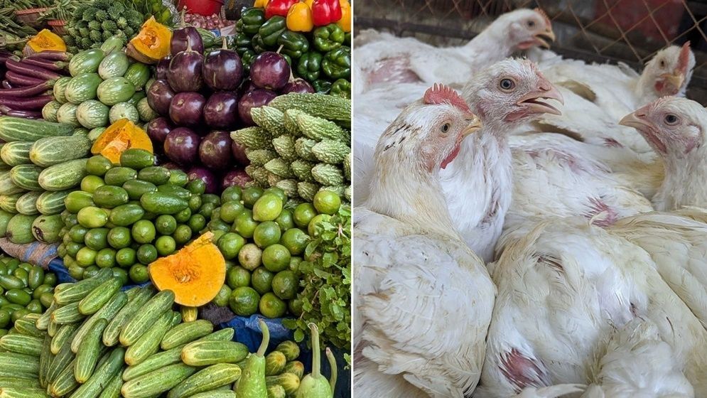 সবজির বাজারে এখনো চড়া দাম, সামান্য কমেছে মুরগির মূল্য