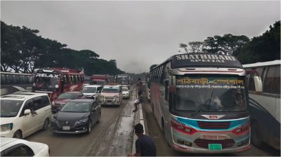 ঢাকা-টাঙ্গাইল মহাসড়কে ৬০ কিলোমিটারে যানজট