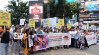 রামিসা ধর্ষণ ও হত্যার শাস্তির দাবিতে গুলশান সোসাইটির মানববন্ধন