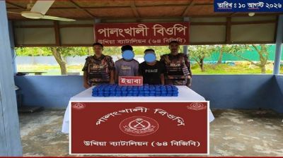 টেকনাফ ও নাইক্ষ্যংছড়ি সীমান্তে বিজিবির পৃথক অভিযানে বিপুল ইয়াবা ও অস্ত্র উদ্ধার, আটক ২
