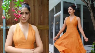 অরেঞ্জ গাউনে মুগ্ধ করলেন সাফা কবির