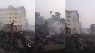 আশুলিয়ায় গুদামের আগুনে পুড়ল বহু ঘর, নগদ টাকা ও মালামাল চুরির অভিযোগ