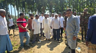 টেকনাফে সেনা ক্যাম্পের সম্ভাব্য স্থানে পরিদর্শনে সংসদ সদস্য শাহজাহান চৌধুরী